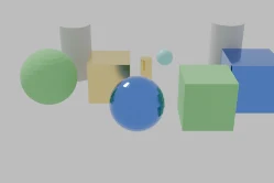 Gemini-2.5-pro reconstruction of the same nine-object scene